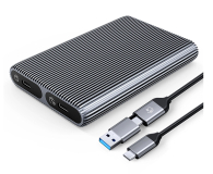 Orico obudowa na dwa dyski M.2 SATA+NVME USB-C 3.2 6Gb/s / 10Gb/s ORICO-AM2C3-2SN-GY-BP-HU - 1343403 - zdjęcie 2
